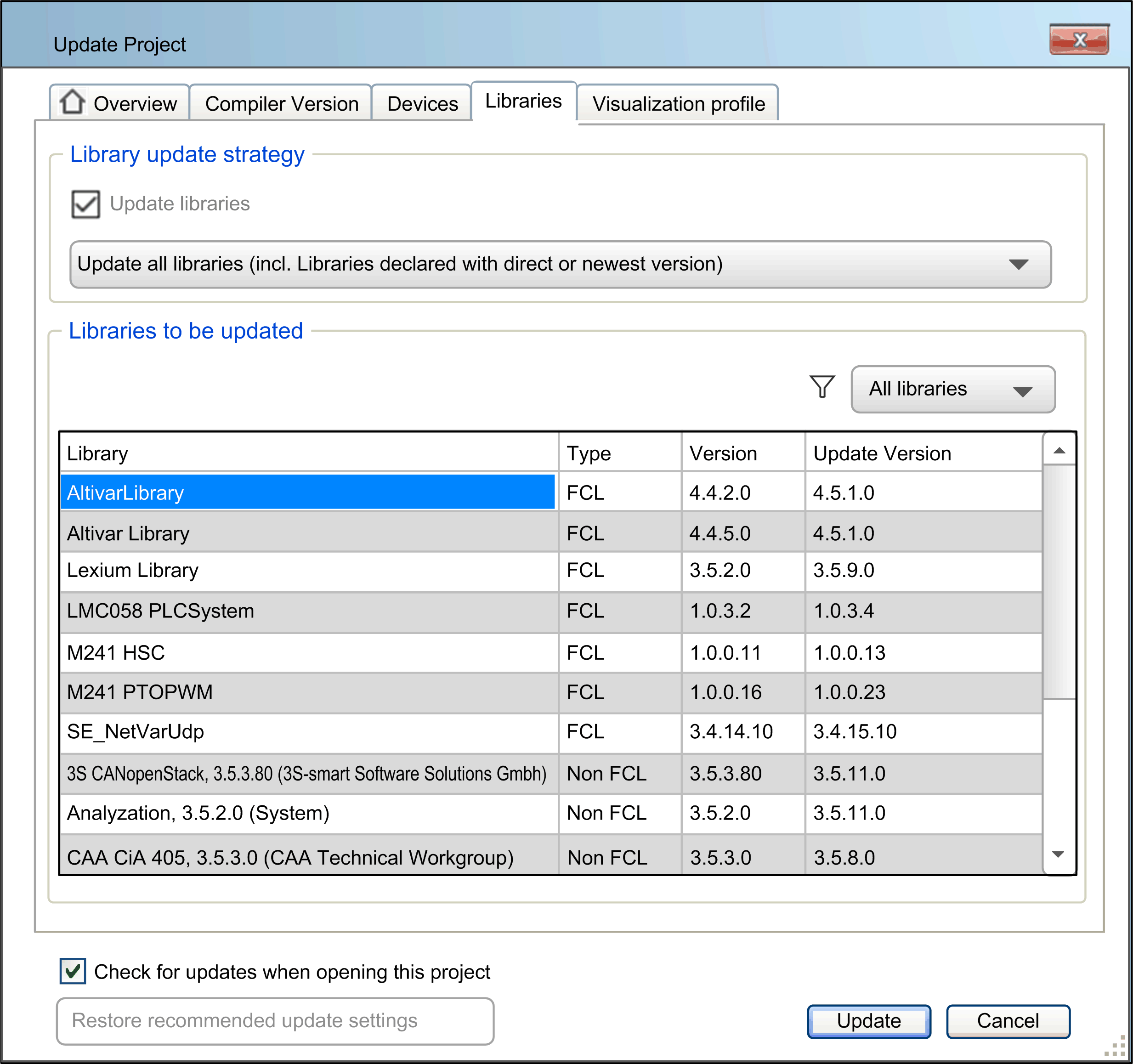 Updating Libraries and Library References